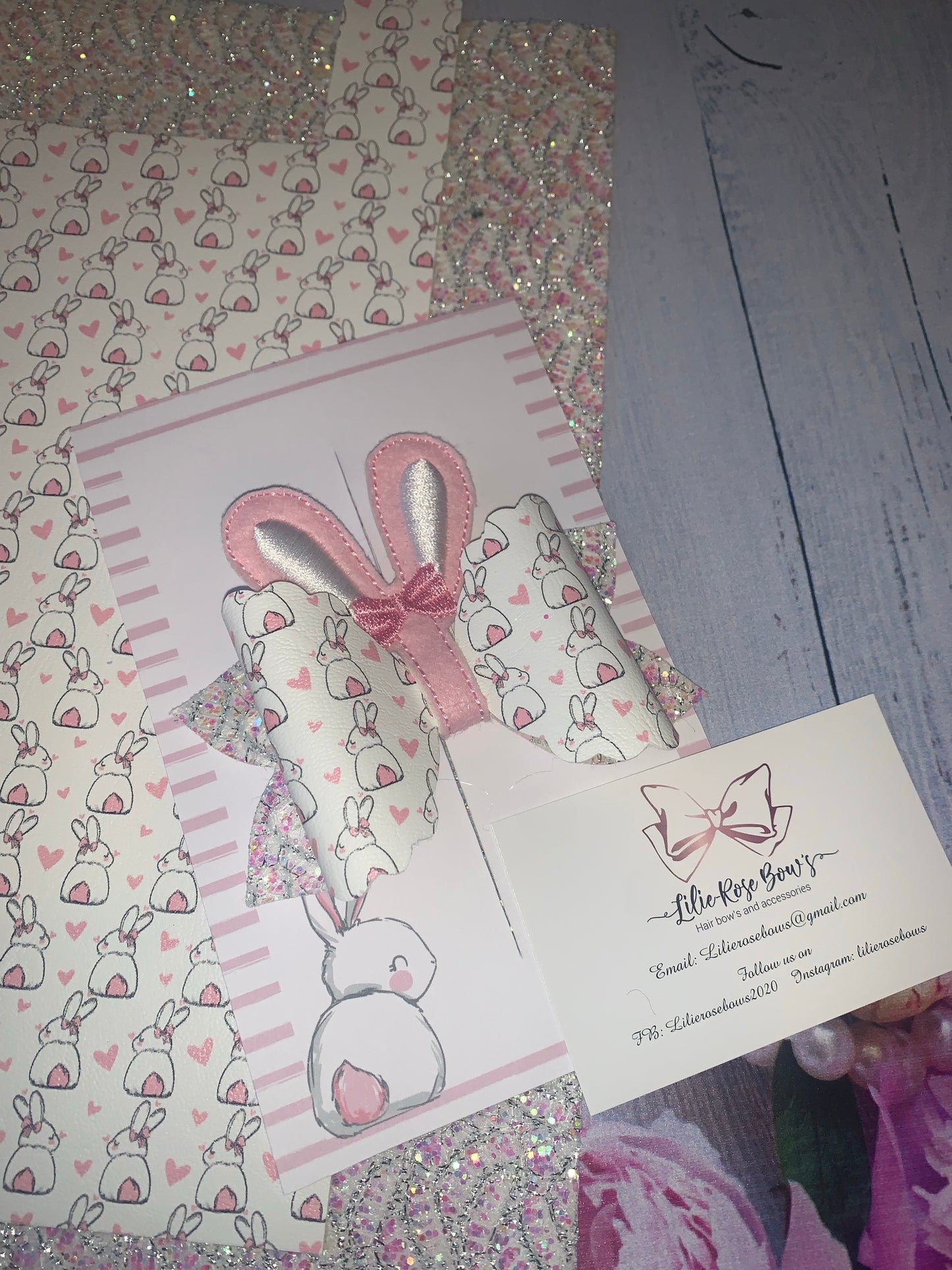 Pastel Easter bunny ear bow
