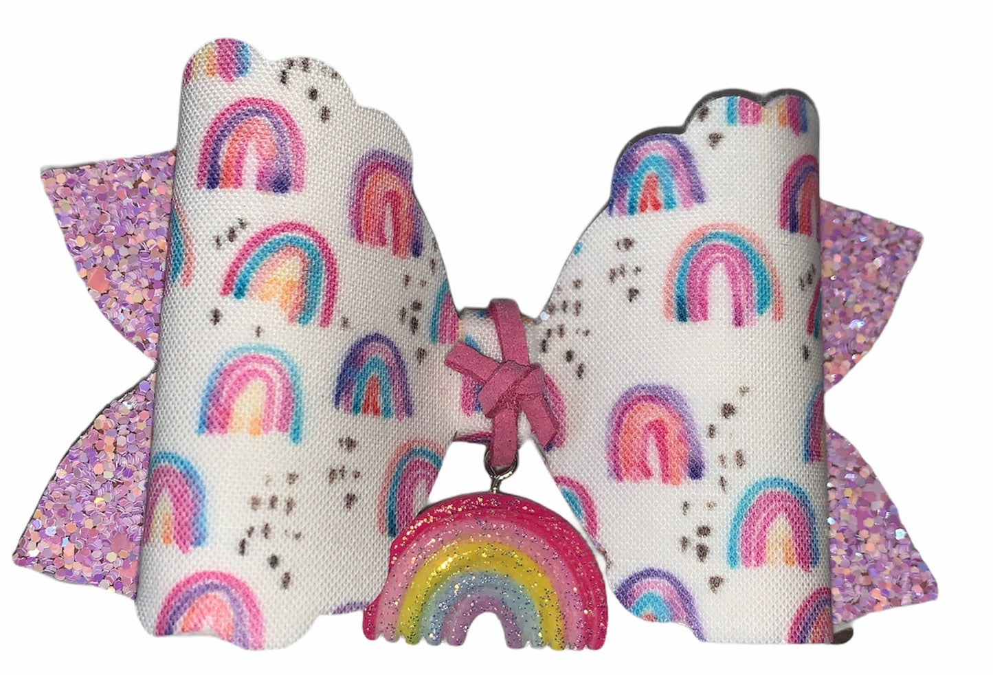 Rainbow bow and Clip Set