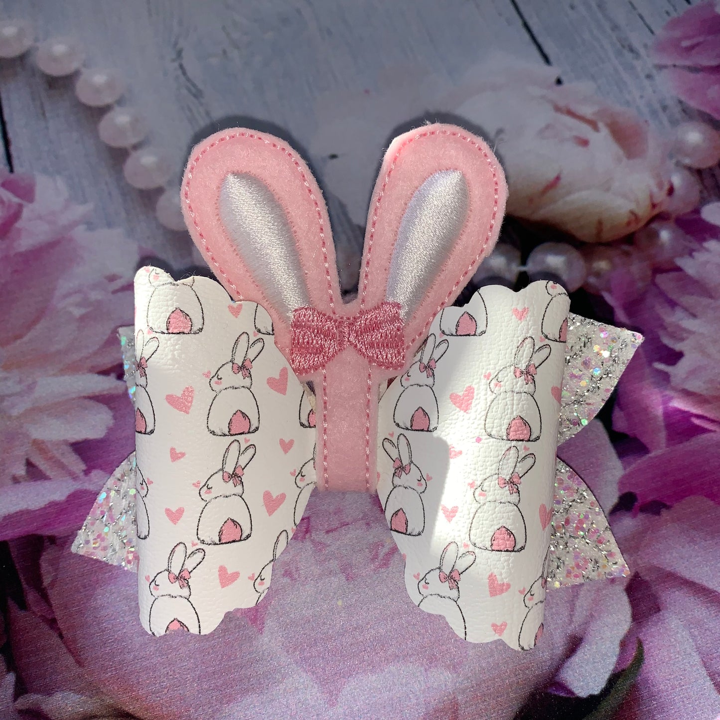 Pastel Easter bunny ear bow