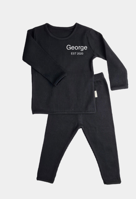 Name & EST Ribbed lounge set