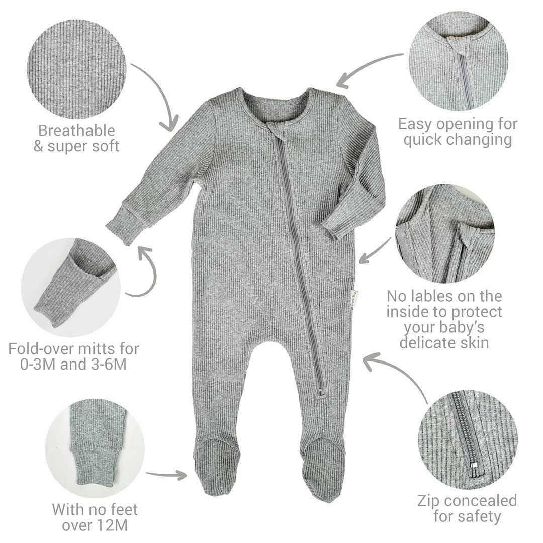 Black Ribbed zip-up Romper