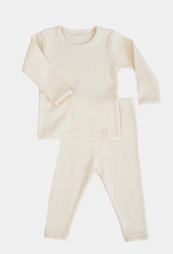 Name & EST Apricot Ribbed lounge set