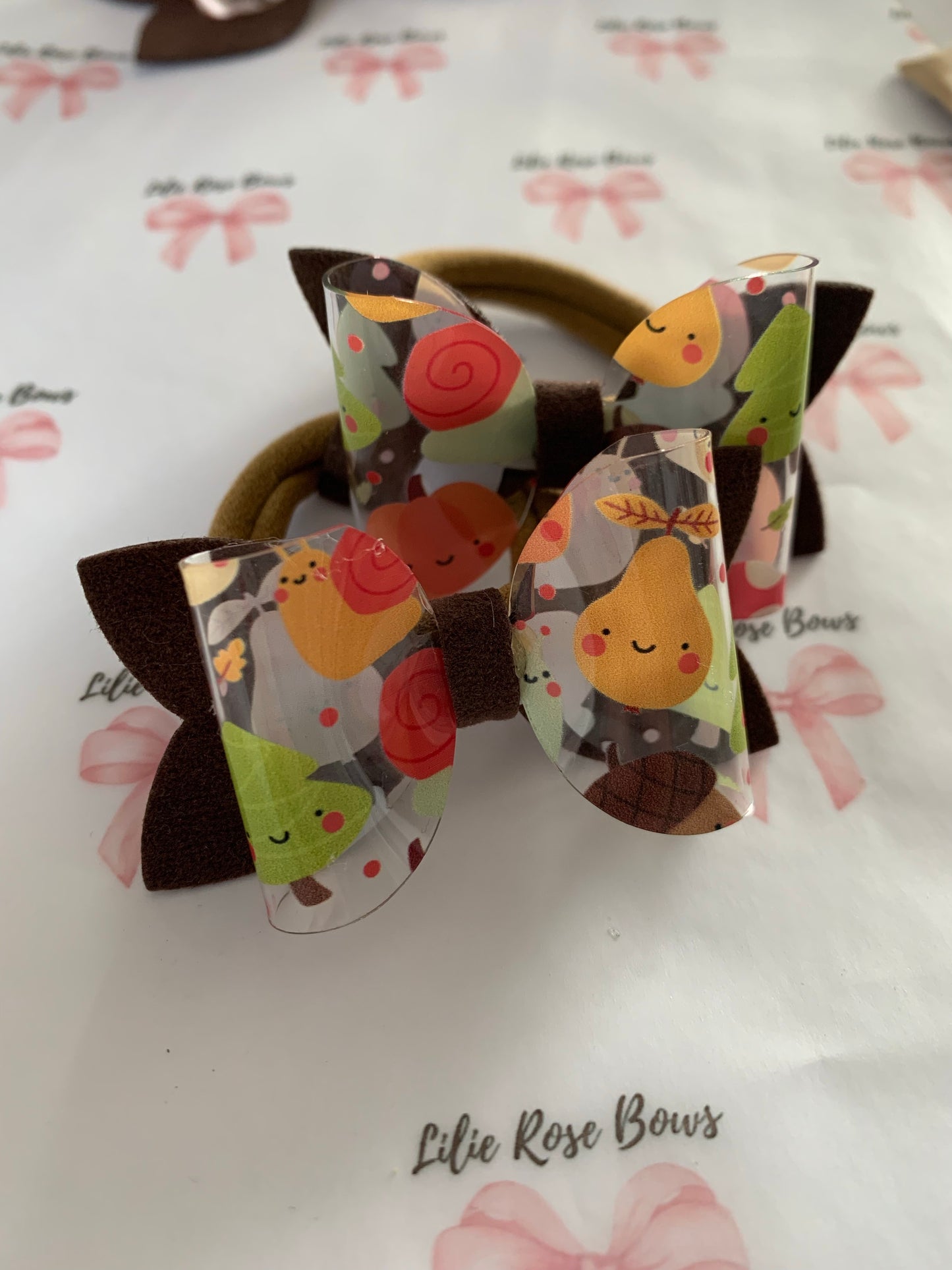 Autumn fabric bow