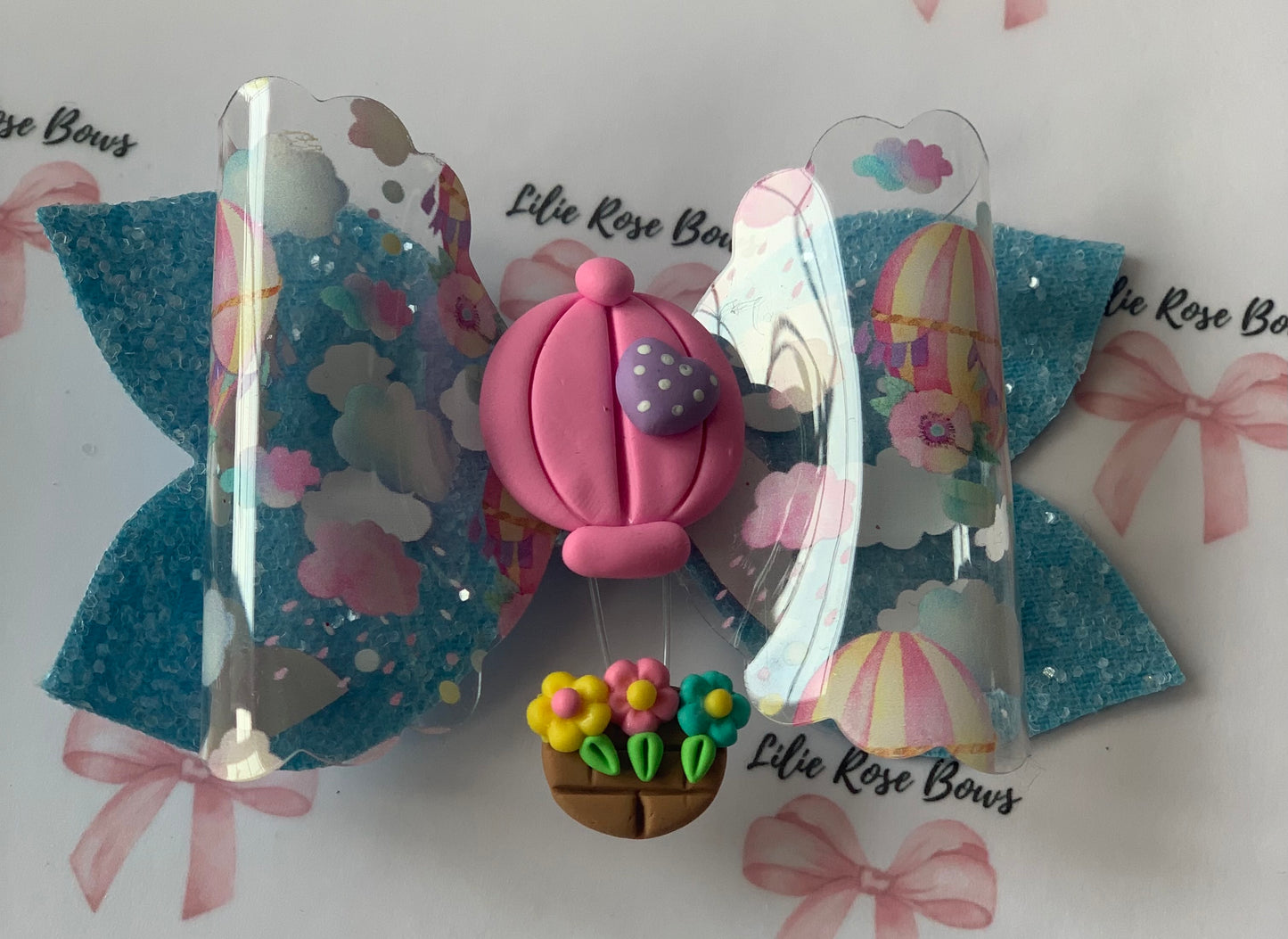 Deluxe Hot air balloon transparent bow