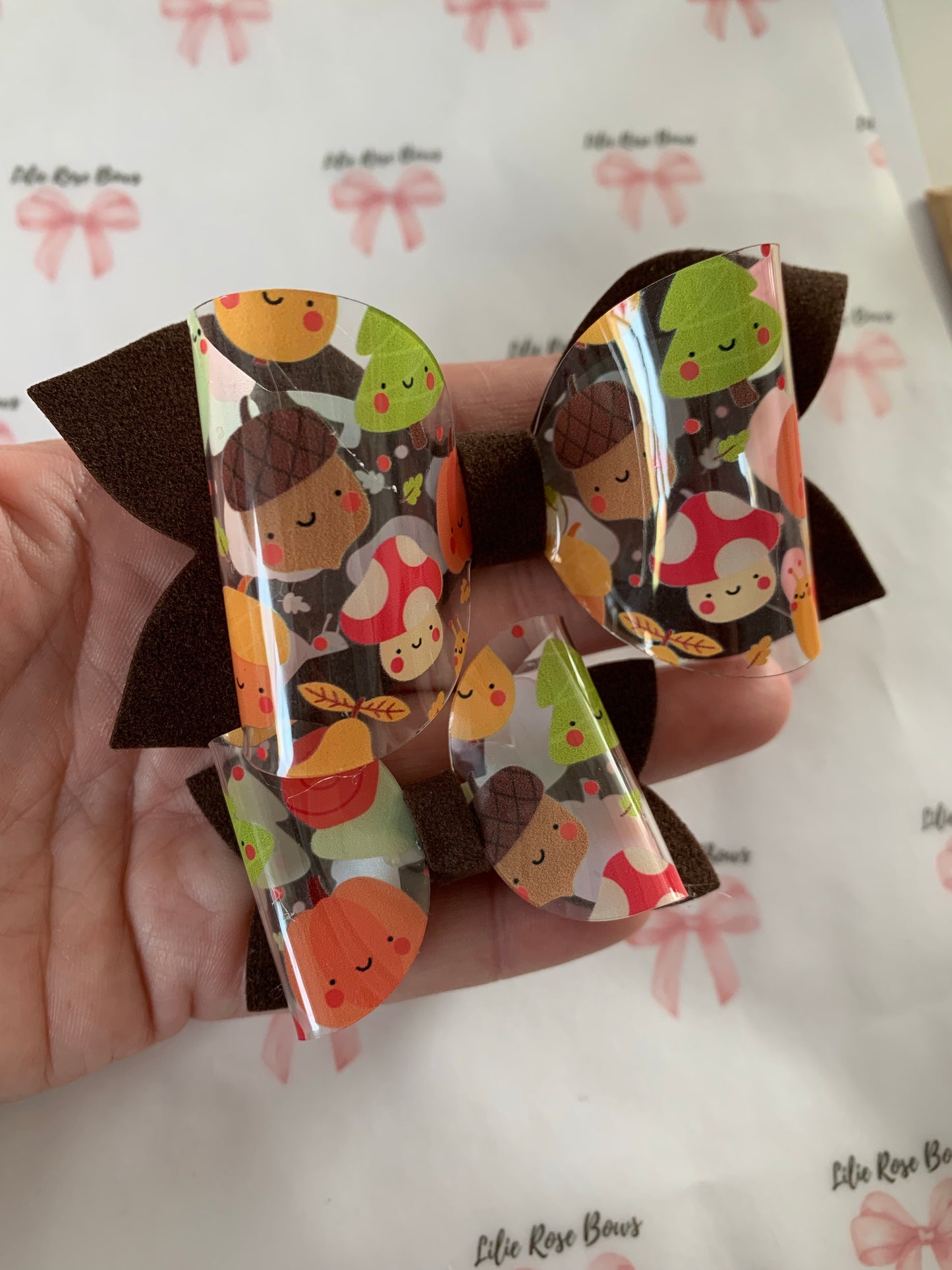 Autumn fabric bow