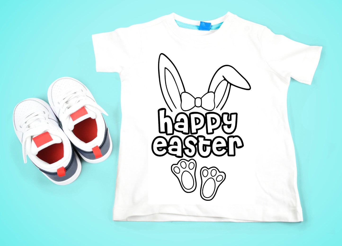 Easter colour your own t-shirt With bow