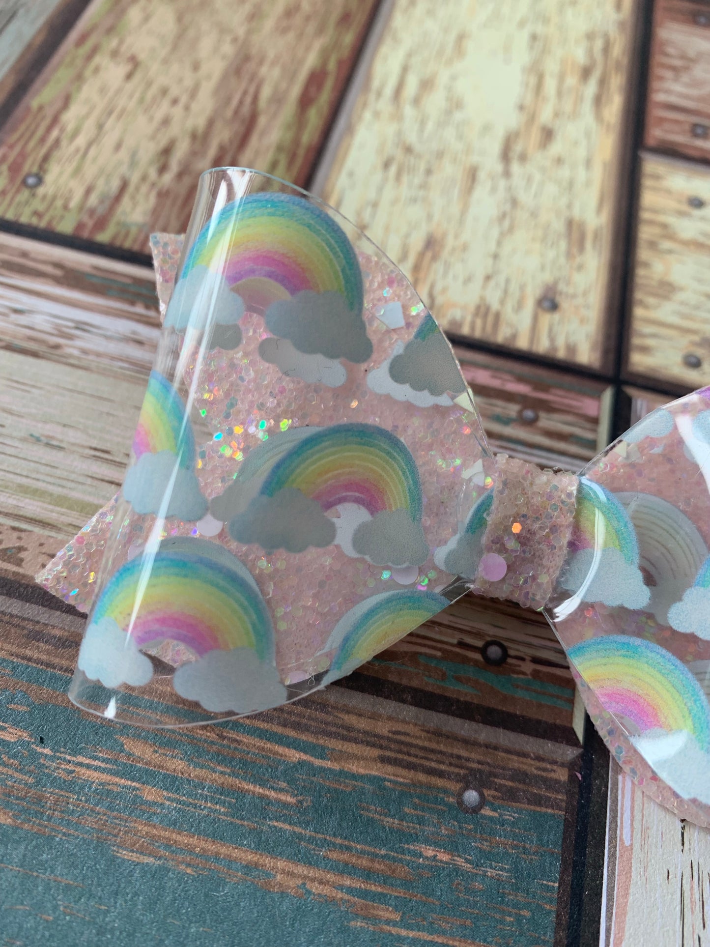 Rainbow transparent bow