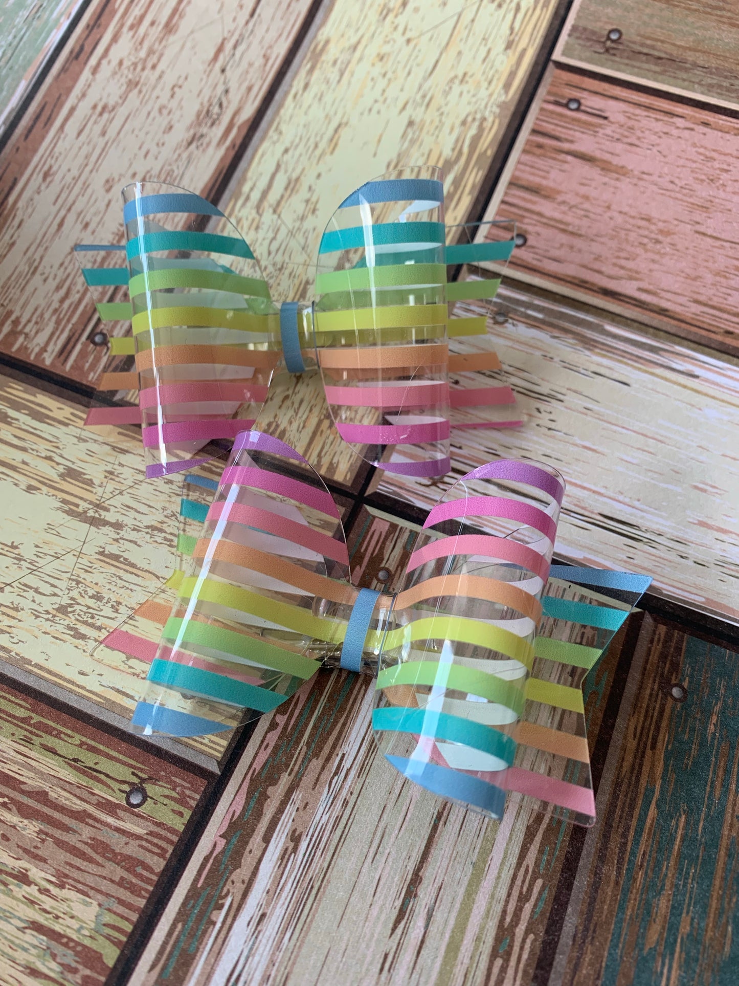 Summer stripes transparent bow