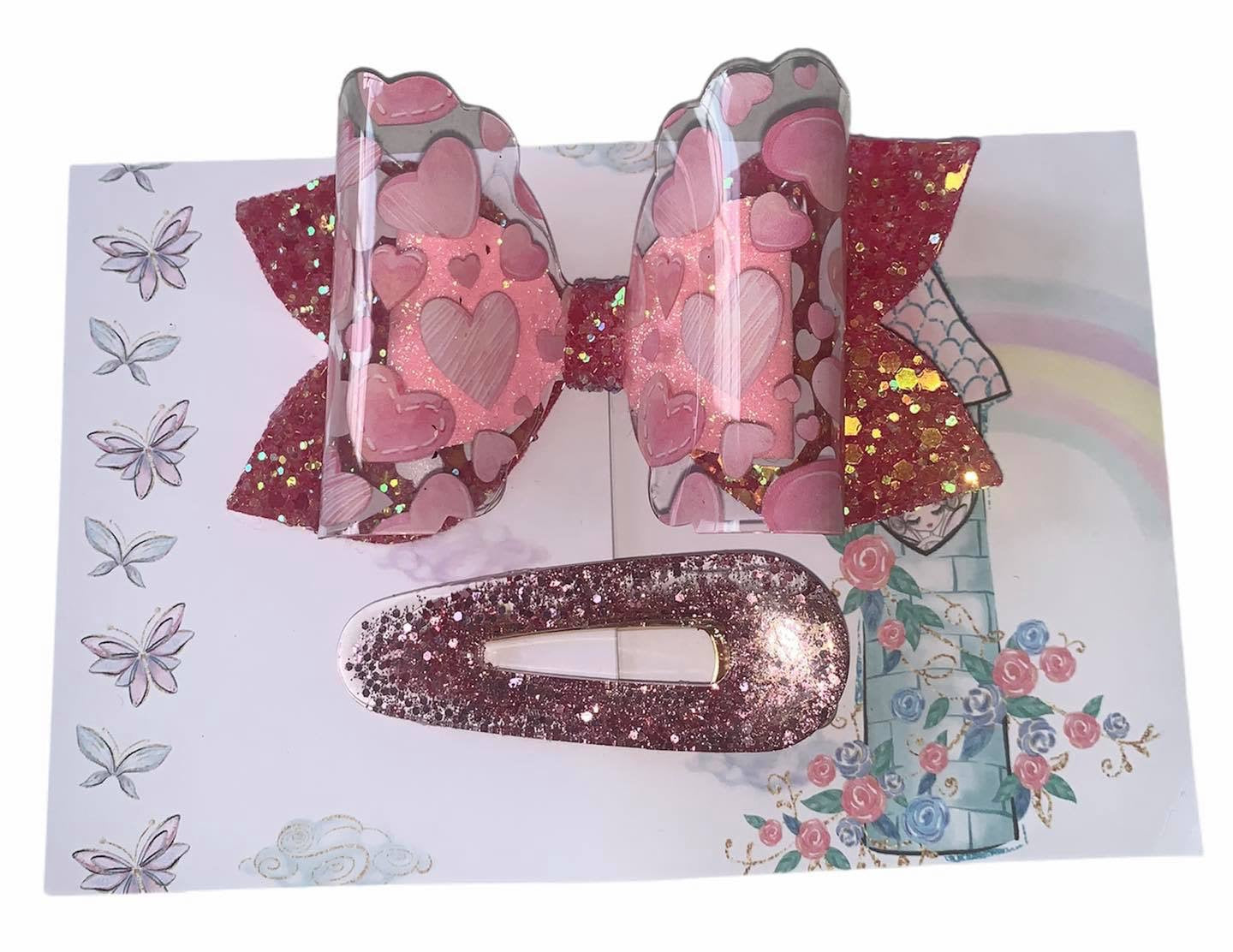Heart bow and Clip Set